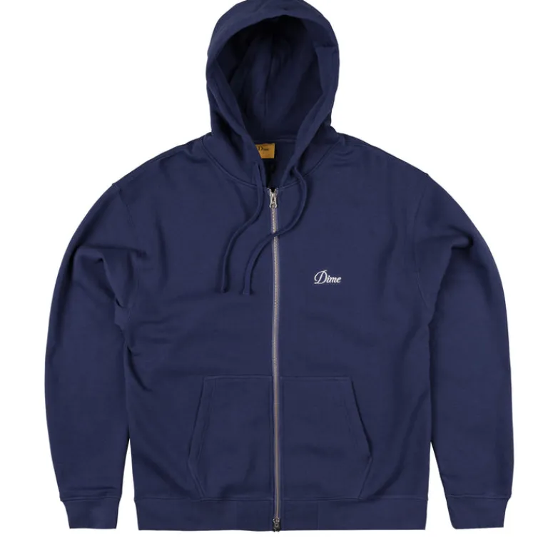 Dime Sweats À Capuche*Cursive Zip Hoodie Night Blue