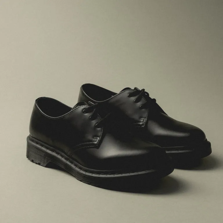 Dr. Martens Sneakers En Cuir*1461 *Mono* Black Smooth