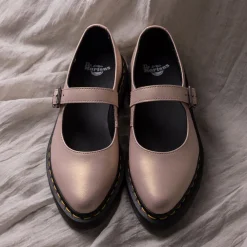 Dr. Martens Sneakers En Cuir|Ballerinas*Elphie Mary Jane Powder Pink / Gold Shift