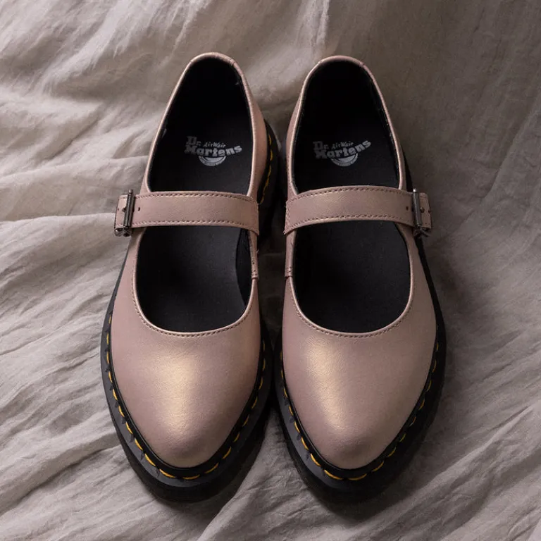Dr. Martens Sneakers En Cuir|Ballerinas*Elphie Mary Jane Powder Pink / Gold Shift