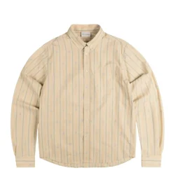 Drole de Monsieur Chemises*La Chemise Rayée Monogramme Light Beige
