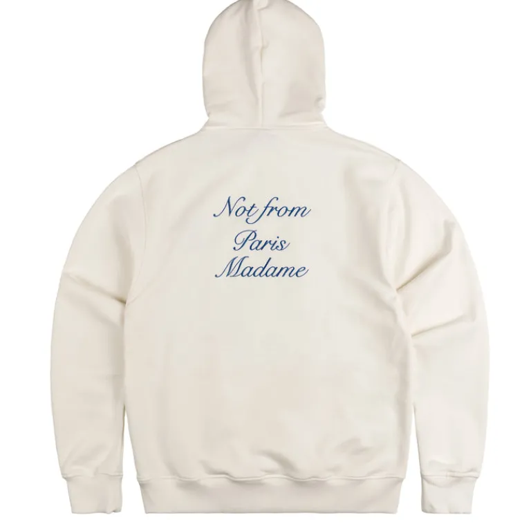 Drole de Monsieur Sweats À Capuche*Le Hoodie Slogan Cursive Off White
