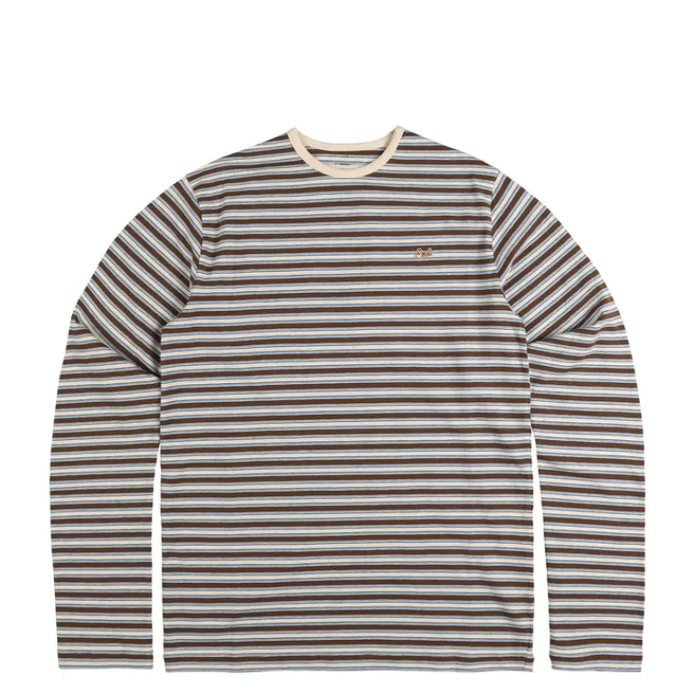 ERL T-Shirts*Striped Long Sleeve T-Shirt Knit Brown