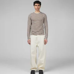 ERL T-Shirts*Striped Long Sleeve T-Shirt Knit Brown
