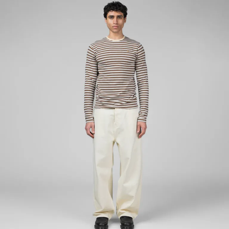 ERL T-Shirts*Striped Long Sleeve T-Shirt Knit Brown