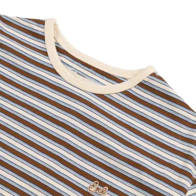 ERL T-Shirts*Striped Long Sleeve T-Shirt Knit Brown