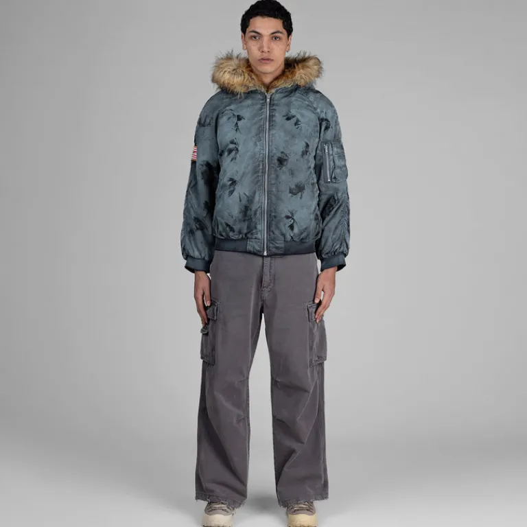 Fucking Awesome Gilets*Savie Hooded Bomber Jacket Black