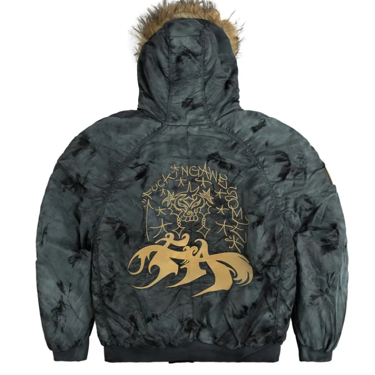 Fucking Awesome Gilets*Savie Hooded Bomber Jacket Black