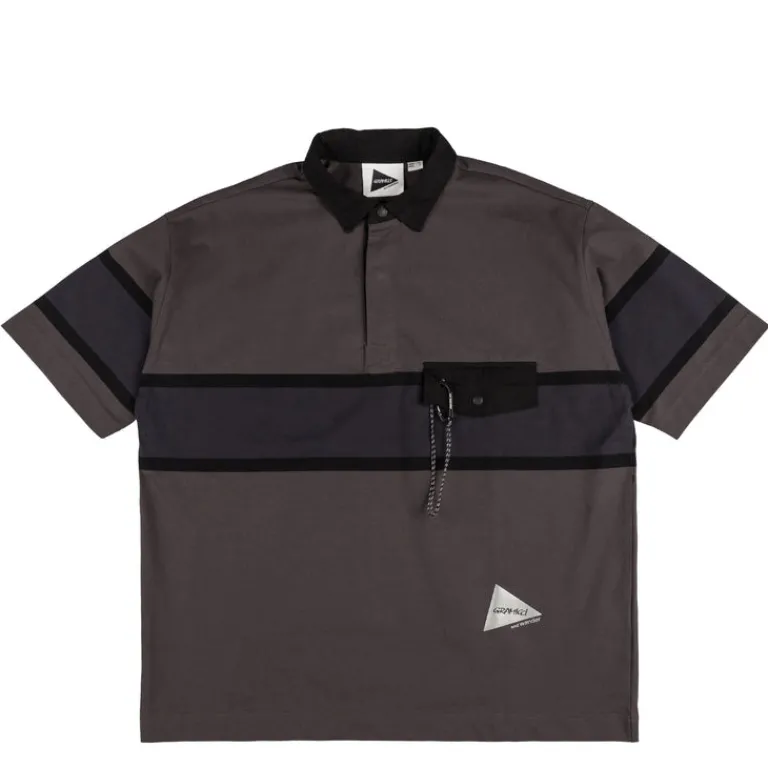 Gramicci T-Shirts*x And Wander Tech Rugby Shirt Charcoal