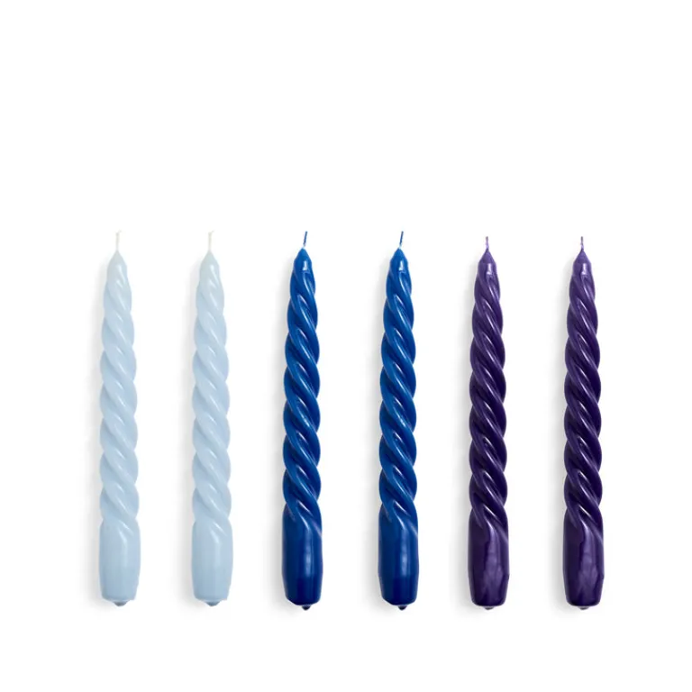 HAY Bougies & Parfums D'Ambiance*Candle Twist Set of 6 Light Blue / Blue / Purple