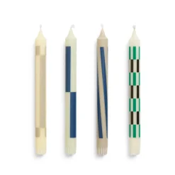 HAY Bougies & Parfums D'Ambiance*Pattern Candle Set of 4 Cream / Dark