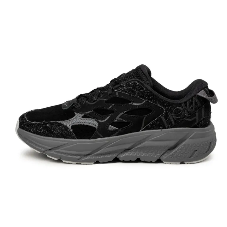 HOKA Sneakers En Cuir*Clifton L Suede TP Black / Satellite Grey