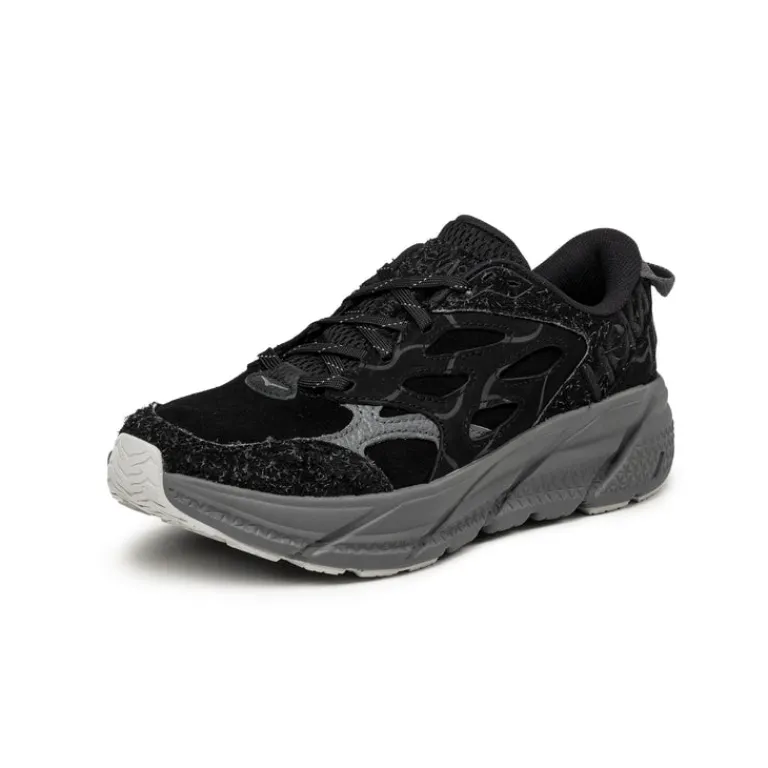 HOKA Sneakers En Cuir*Clifton L Suede TP Black / Satellite Grey