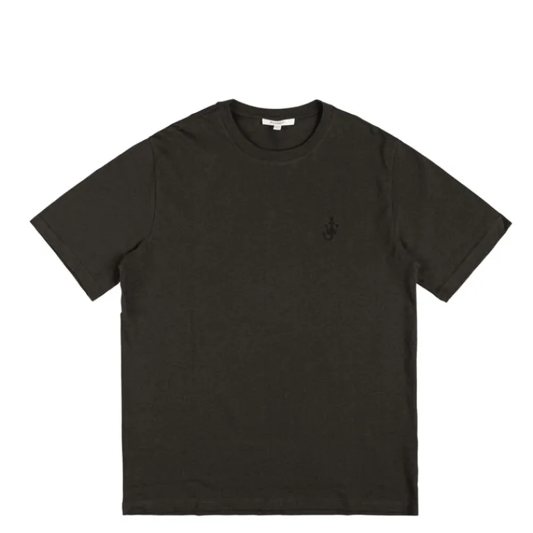 JW Anderson T-Shirts*Anchor Embroidery T-Shirt Dark Brown Melange