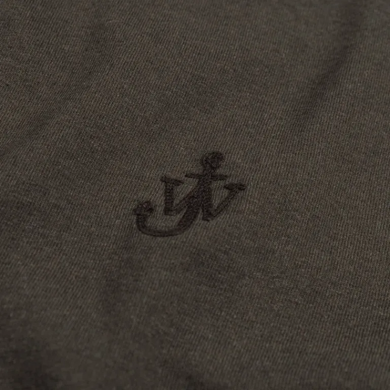 JW Anderson T-Shirts*Anchor Embroidery T-Shirt Dark Brown Melange
