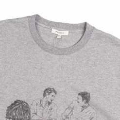 JW Anderson T-Shirts*Cafe Scene Printed T-Shirt Mid Grey Melange