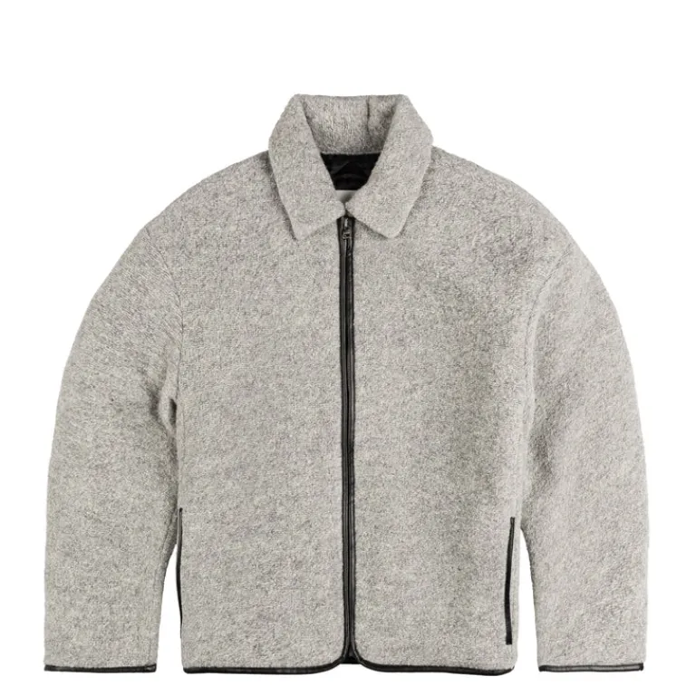 JW Anderson Gilets*Contrast Trim Casual Jacket Light Grey Melange