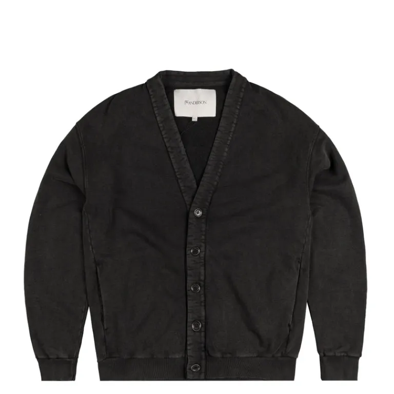 JW Anderson Pullover*Garment Dye V Neck Cardigan Washed Black