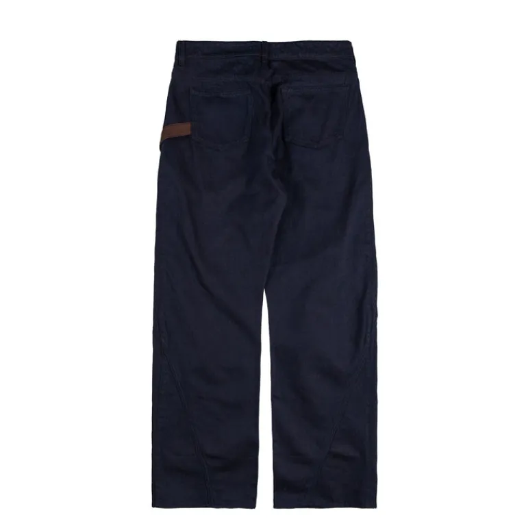 JW Anderson Pantalons*Turn Up Twisted Workwear Jeans Blue / Red