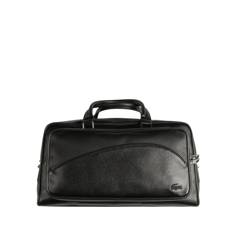 Lacoste Alle Anzeigen|Sacs*Angy Leather Computer Pocket Weekender Bag Black