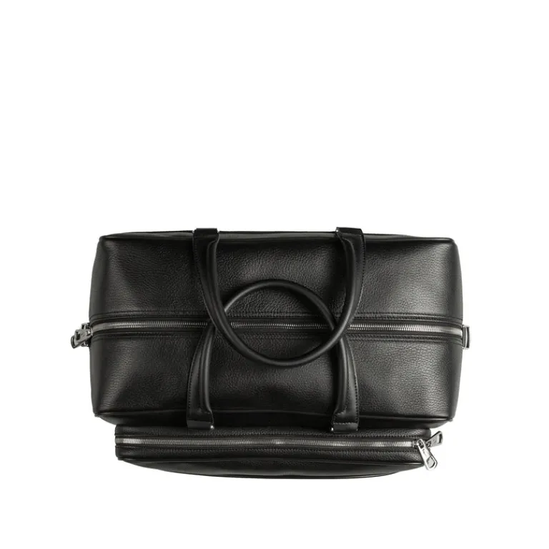 Lacoste Alle Anzeigen|Sacs*Angy Leather Computer Pocket Weekender Bag Black