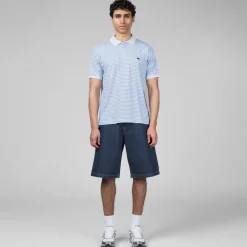 Lacoste T-Shirts*Classic Fit Striped Petit Piqué Polo Shirt White / Blue