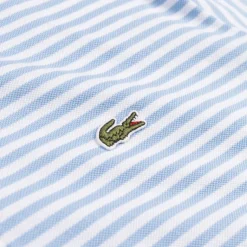 Lacoste T-Shirts*Classic Fit Striped Petit Piqué Polo Shirt White / Blue