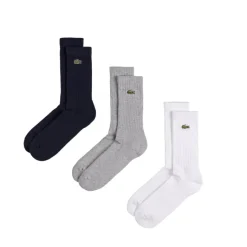 Lacoste Chaussettes*High Cut Socks 3-Pack Grey Chin / White / Navy Blue