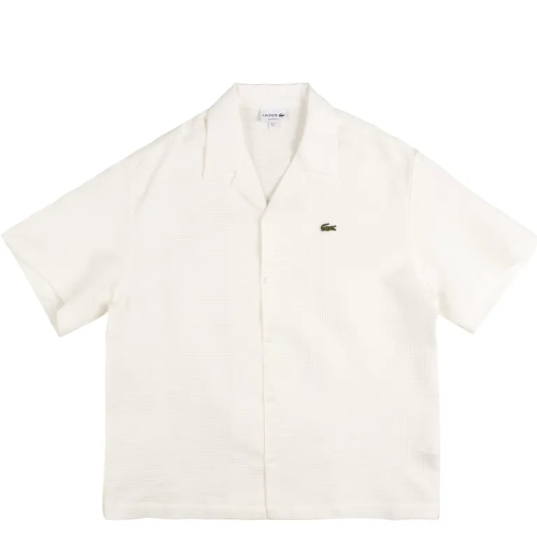 Lacoste Chemises*Relaxed Fit Shirt With Structured Waffle Look White
