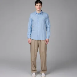 Lacoste Chemises*Slim Fit Cotton Piqué Shirt Pale Blue