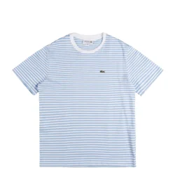 Lacoste T-Shirts*Striped Heavy Cotton T-Shirt White / Blue