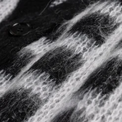 Marni Tricot*Brushed Check Fuzzy Wuzzy Cardigan Black