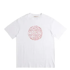 Marni T-Shirts*Circular Logo T-Shirt Lily White
