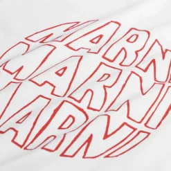 Marni T-Shirts*Circular Logo T-Shirt Lily White