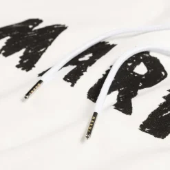 Marni Sweats À Capuche*Crayon Logo Print Sweatshirt Natural White