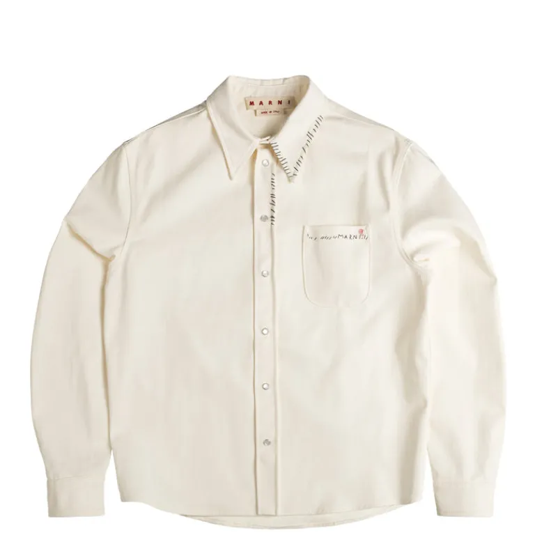 Marni Chemises*Drill Shirt Lily White