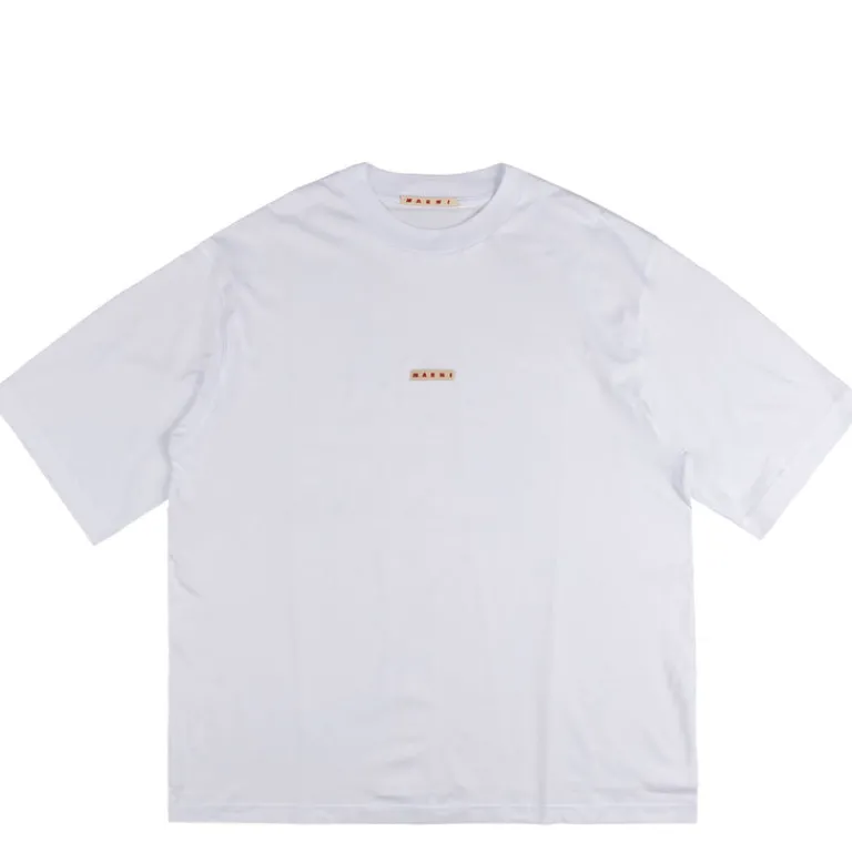 Marni T-Shirts*Logo Patch T-Shirt Lily White