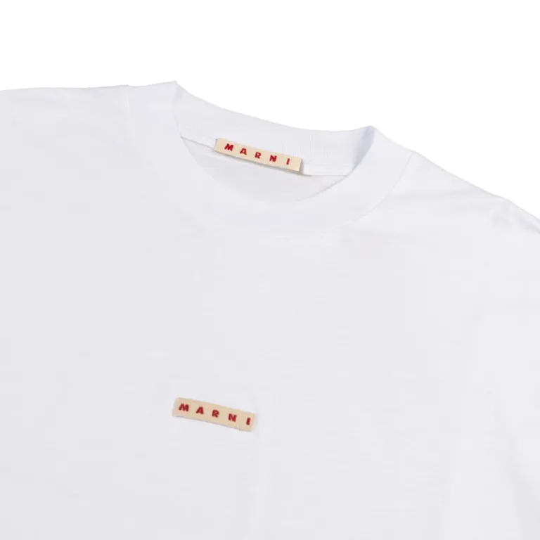 Marni T-Shirts*Logo Patch T-Shirt Lily White