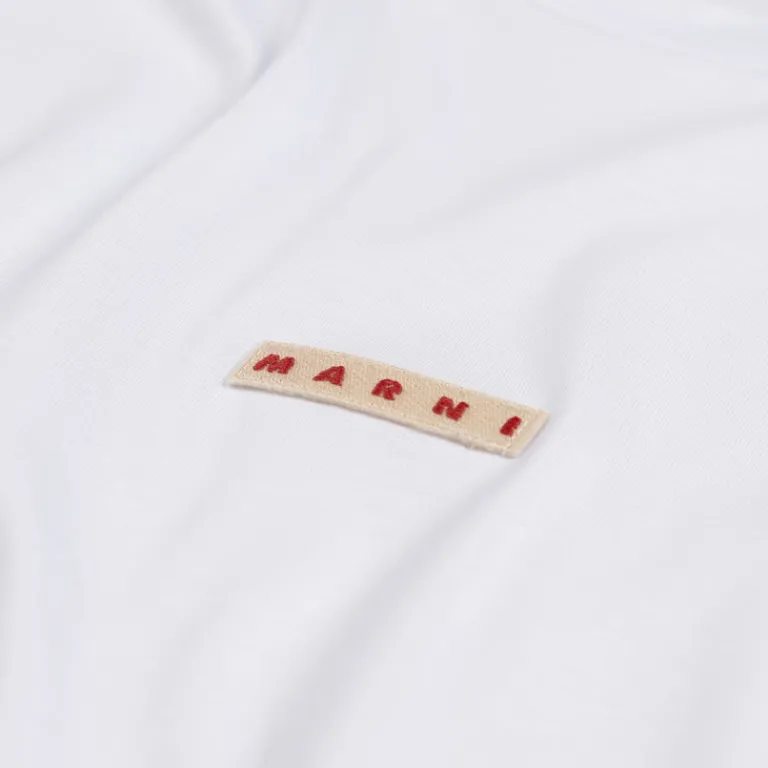 Marni T-Shirts*Logo Patch T-Shirt Lily White