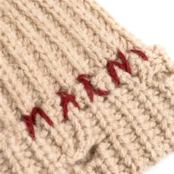 Marni Alle Anzeigen|Beanies*Ribbed Beanie Whit Hand Stitched Logo Moccasin