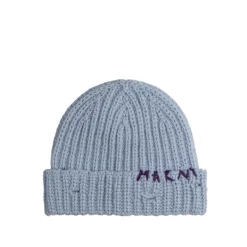 Marni Alle Anzeigen|Beanies*Ribbed Beanie Whit Hand Stitched Logo Smoke Blue