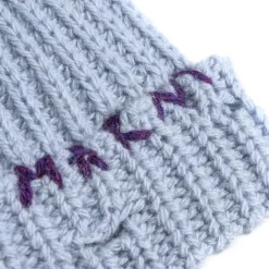 Marni Alle Anzeigen|Beanies*Ribbed Beanie Whit Hand Stitched Logo Smoke Blue