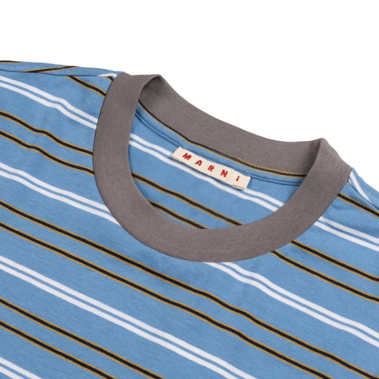Marni T-Shirts*Striped Longsleeve Jersey Blue Lilac