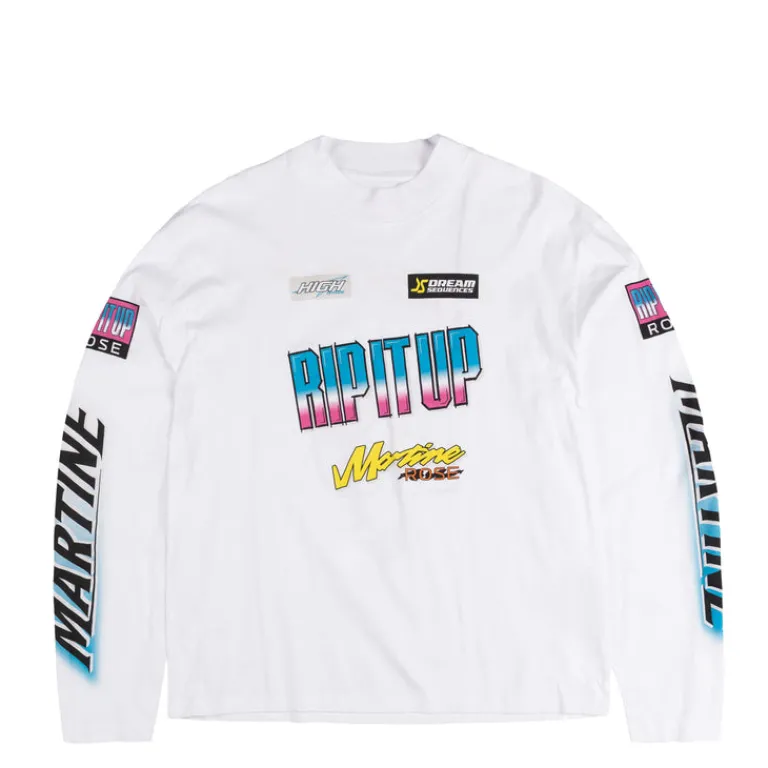 Martine Rose T-Shirts*Funnel Neck Longsleeve T-Shirt White BMX