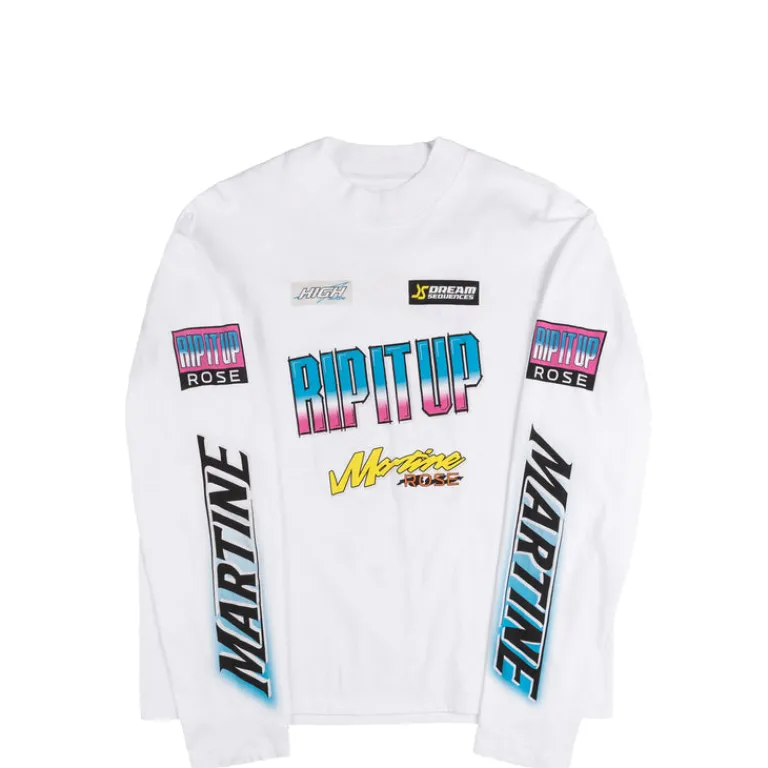 Martine Rose T-Shirts*Funnel Neck Longsleeve T-Shirt White BMX