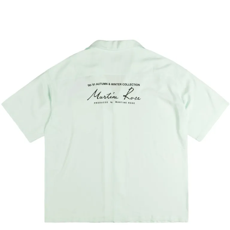 Martine Rose Chemises*Hawaiian Shirt Green Mint Scribble