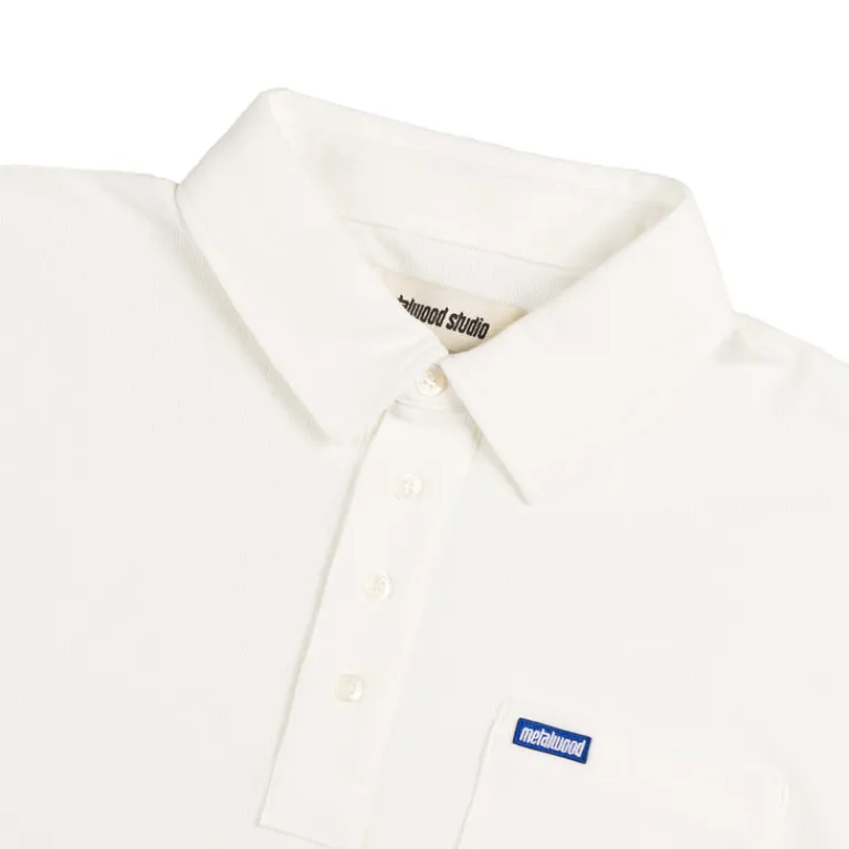 Metalwood T-Shirts*Airy Pocket Polo White