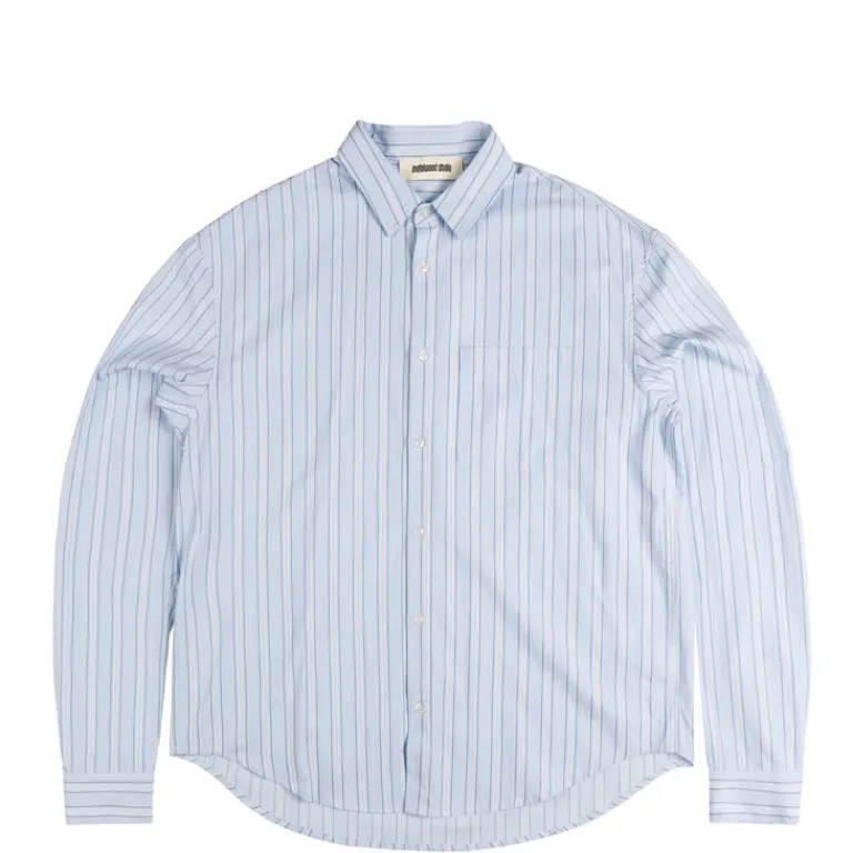 Metalwood Chemises*Court Shirt Blue / White Stripe