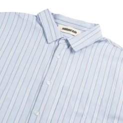 Metalwood Chemises*Court Shirt Blue / White Stripe