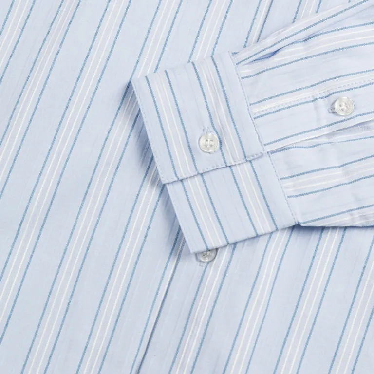 Metalwood Chemises*Court Shirt Blue / White Stripe
